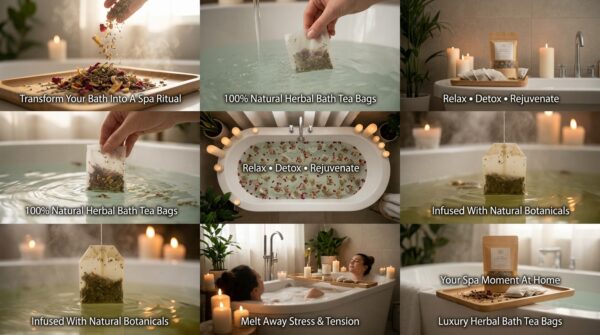 Natural Herbal Bath Tea Bags for Relaxing Spa Bath