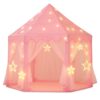 Kids Castle Play Tent with Star Lights – Princess Indoor Playhouse for Children