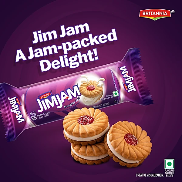 Britannia Treat Jim Jam Sandwich Crème Biscuits