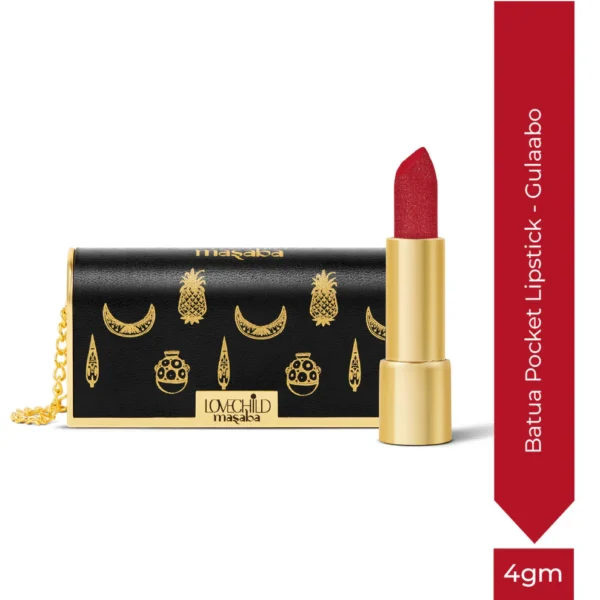 1_8601365c-ce5e-4ef2-9863-aea5ec2d5640.jpg Batua Pocket Lipstick - Gulaabo (Red) Rich Satin Finish With In-built Mirror