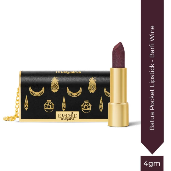 1_f364ec15-0b97-4ea1-9c86-6f6f6217b68c.jpg-2 Batua Pocket Lipstick - Barfi Wine (Wine) Rich Satin Finish With In-built Mirror