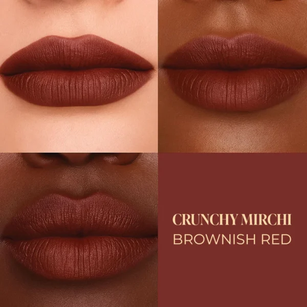 3_90411cbd-3c4f-455f-8f38-72292d110b99.jpg Batua Pocket Lipstick - Crunchy Mirchi (Brownish Red) Rich Satin Finish With In-built Mirror
