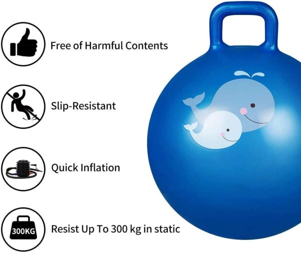 Sit And Bounce Rubber Hop Ball Jumping&Bouncing Ball For Boys Girls (Size 56Cm / 22 Inch,Multicolour)