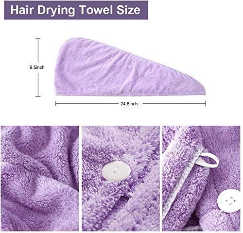 Cortina Microfiber Hair Towel Cap, Soft Absorbent Quick Drying