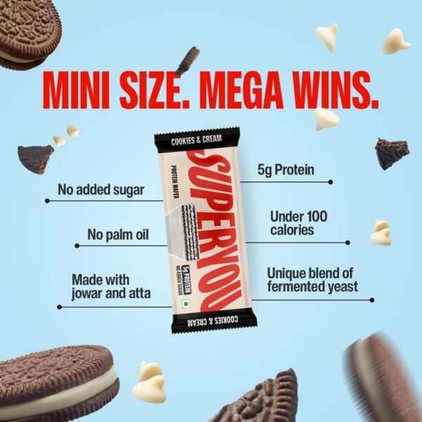 SuperYou Cookies & Cream Mini Protein Wafer Bar