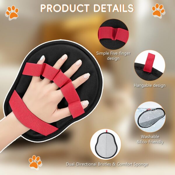 Grooming Glove for Dogs & Cats Reusable Deshedding Mitt with 5-Finger ( 2Pcs )