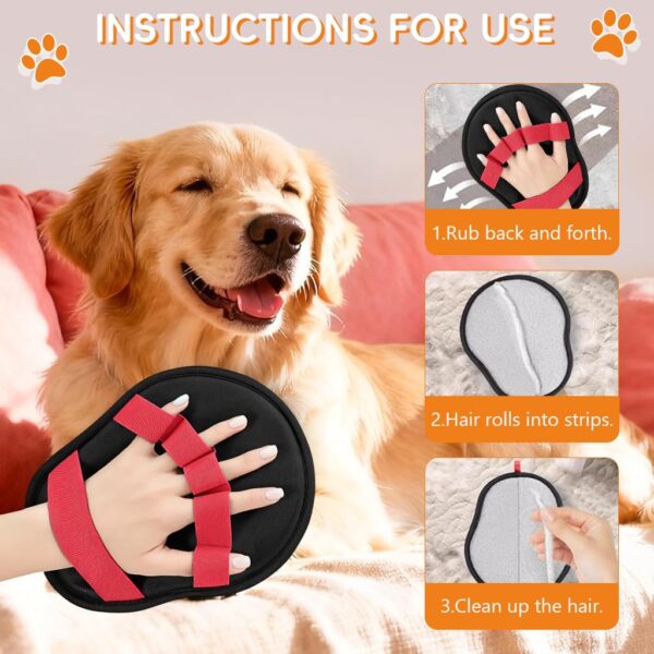 Grooming Glove for Dogs & Cats Reusable Deshedding Mitt with 5-Finger ( 2Pcs )