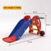 Dolphin Slide for Toddlers with Basketball Hoop (Colour: Red & Blue)
