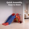 Dolphin Slide for Toddlers with Basketball Hoop (Colour: Red & Blue)