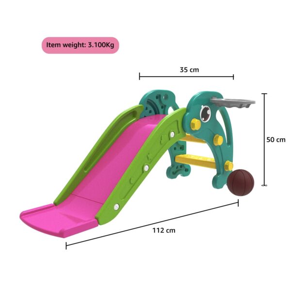 61zbdaPWxkL._SL1500_ Solimo Dolphin Slide for Toddlers with Basketball Hoop (Colour: Pink & Green)