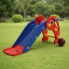 Dolphin Slide for Toddlers with Basketball Hoop (Colour: Red & Blue)