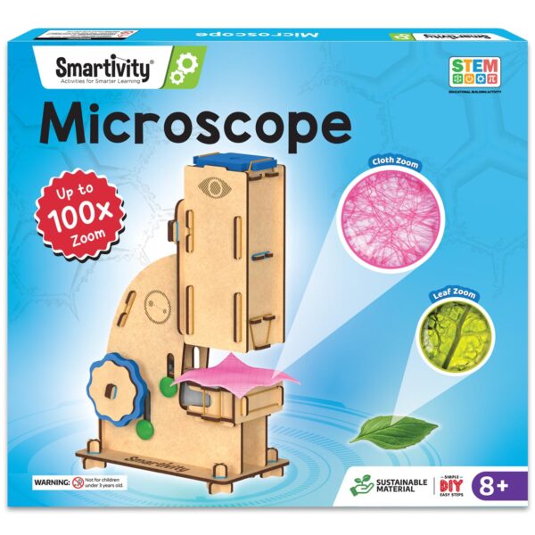 DIY Microscope 100x Zoom Toy for Kids Age 8-10-12-14 Years Old