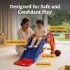 Dolphin Slide for Toddlers with Basketball Hoop (Colour: Red & Blue)