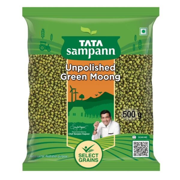 Tata Sampann Unpolished Green Moong (Sabut) Whole / Green Gram.