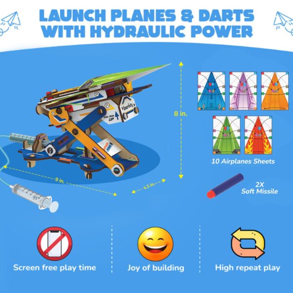 2in1 Hydraulic Aeroplane & Dart Launcher Toy for Kids