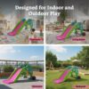 71mRk5LcBjL._SL1500_ Solimo Dolphin Slide for Toddlers with Basketball Hoop (Colour: Pink & Green)