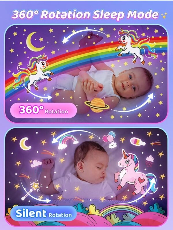 Night Light Rabbit Sky Projector for Kids – 360° Rotating Lamp with 6 Films, 5 Colours, USB Operated