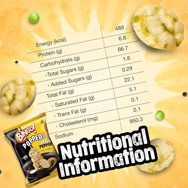 Bingo Popped Salt n Pepper Potato Chips (51.2g Each)