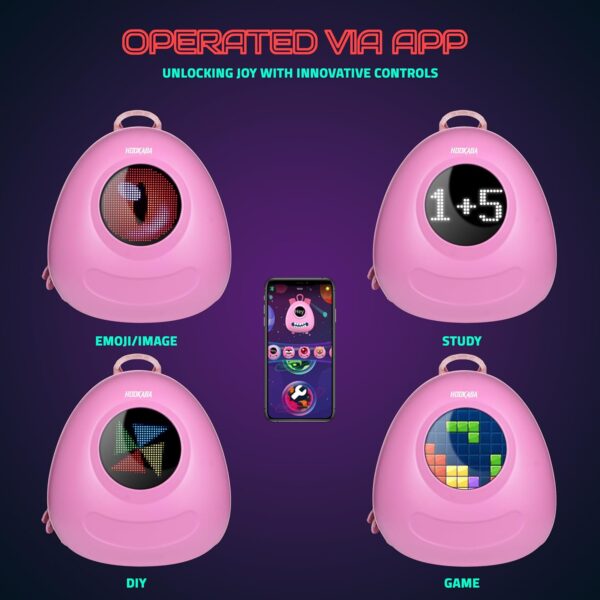 GlowBuddy LED Eyes Backpack 13L | Kids Smart Bag With App Control, Programmable Screen & Water Resistant