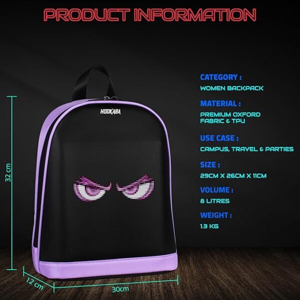 Bold Bling LED Backpack For Kids 8L | Smart Display Bag | With Programmable Screen, App Control & Water Resistant