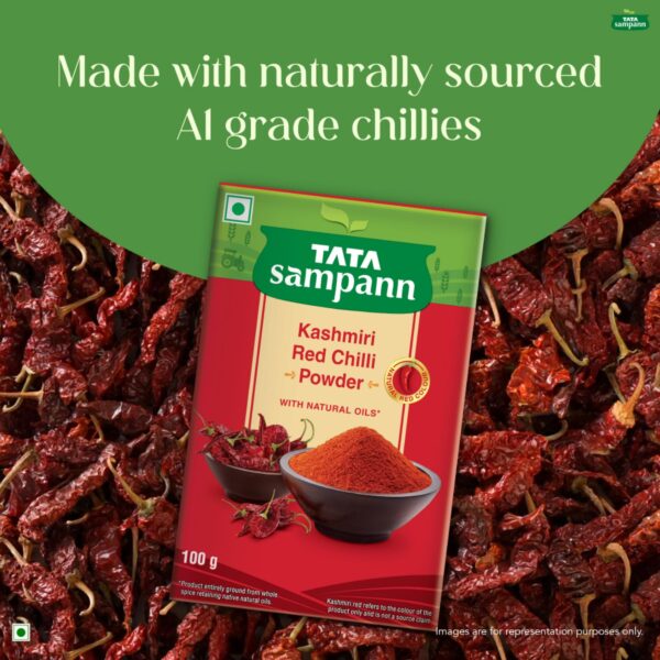81wmc0AROAL Tata Sampann Kashmiri Red Chilli Powder with Natural Oils (100g)