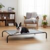 51MF5uQ0gsL._SL1000_ Large Elevated Cooling Pet Dog Cot Fabric Bed (51 x 31 x 8 Inches) Grey
