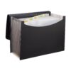 Expanding File Folder with 13 Pockets, Letter Size, Also Fits A4 Size Documents (Black)