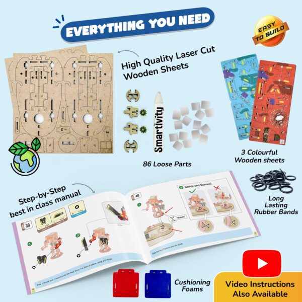 81-RrYUD5NL._SL1500_ Smartivity 2in1 Fighting Robots Toy / Build and Fight - 2 Action Characters