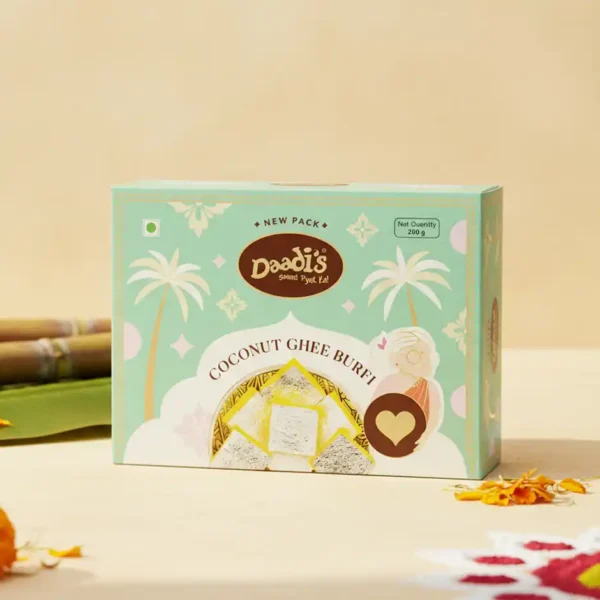 Daadi-s-Coconut-Ghee-Burfi-Sweet-Delicious.jpeg Daadi's Coconut Ghee Burfi | Sweet & Delicious (200g)