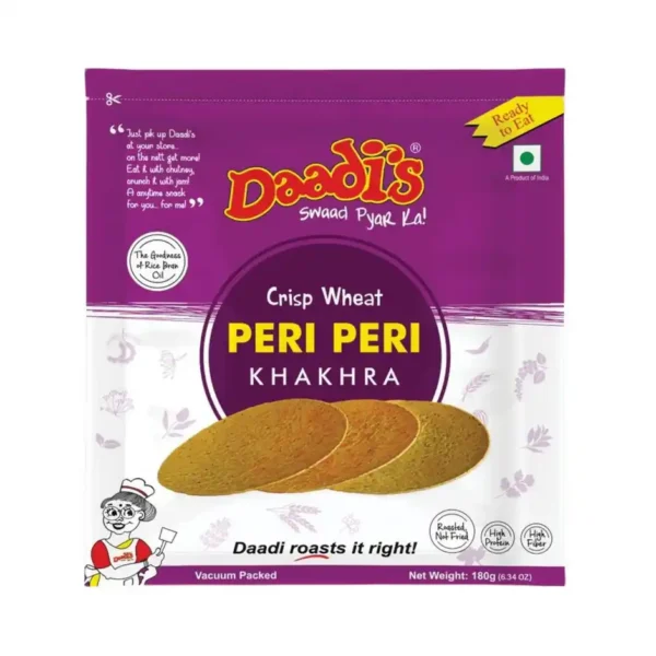 Daadi-s-Peri-Peri-Khakhra-Savory-Snack.jpeg Daadi's Peri Peri Khakhra | Savory Snack (180g)