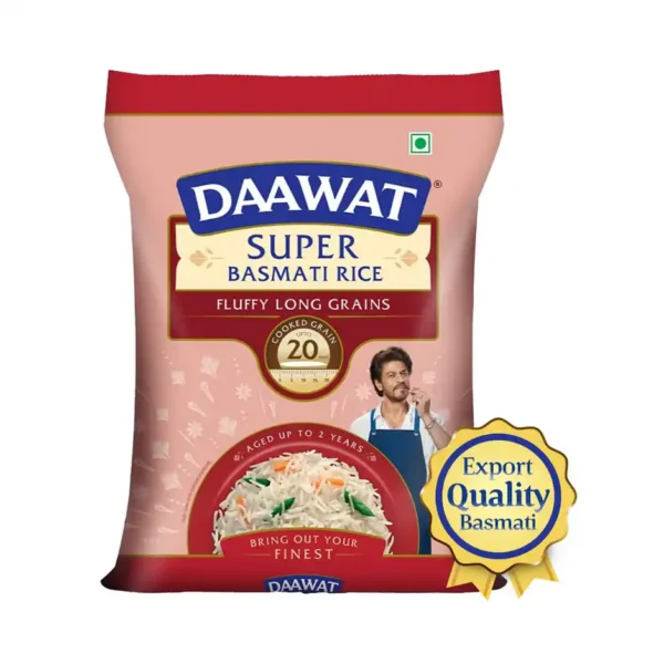 Daawat-Super-Basmati-Rice-Long-Grain.jpeg Daawat Super Basmati Rice | Long Grain (5kg)