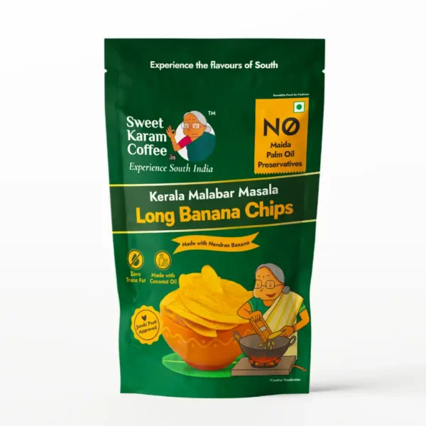 Sweet-Karam-Coffee-Kerala-Malabar-Masala-Long-Banana-Chips-No-Palm-Oil.jpeg Sweet Karam Coffee Kerala Malabar Masala | Long Banana Chips | No Palm Oil (95g)
