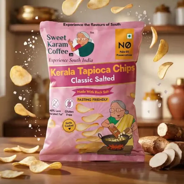 Sweet-Karam-Coffee-Rock-Salt-Tapioca-Chips-Fasting-Vrat-Special.jpeg Sweet Karam Coffee Rock Salt Tapioca Chips - Fasting(Vrat) Special (65g)