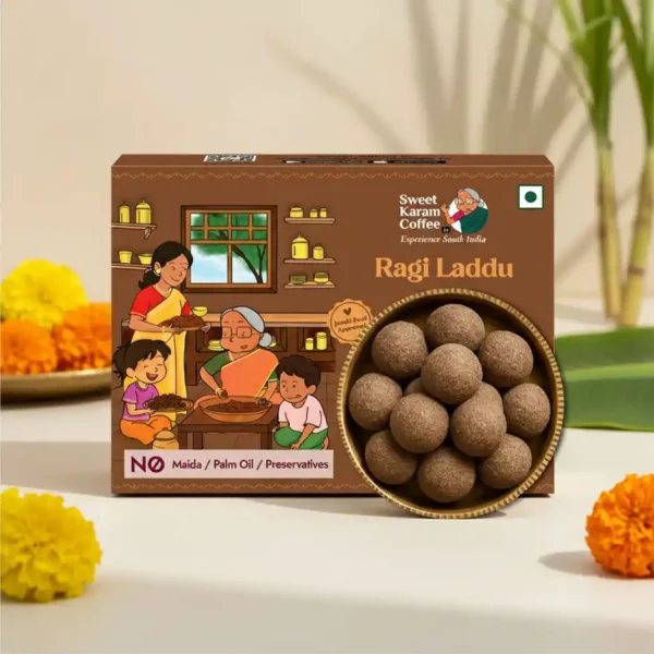 Sweet-Karam-Coffee-White-Sugar-Free-Ragi-Laddu-No-Preservatives.jpeg Coffee White Sugar Free Ragi Laddu | No Preservatives (150g)