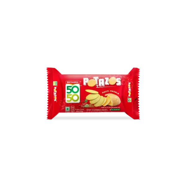 Britannia-5050-Potazos-Masti-Masala-Spicy-Flavoured-Crisps-Potato-and-Biscuit-ka-tasty-combination.jpeg Britannia 5050 Potazos Masti Masala Spicy Flavoured Crisps (71 g)