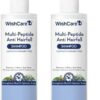 WishCare Multi Peptide Anti Hairfall Shampoo – Paraben & Sulphate Free Shampoo for Women & Men with Rice Water, Rosemary, Hyaluronic Acid & Caffeine for Hairfall Control 250ml (Pack of 2)