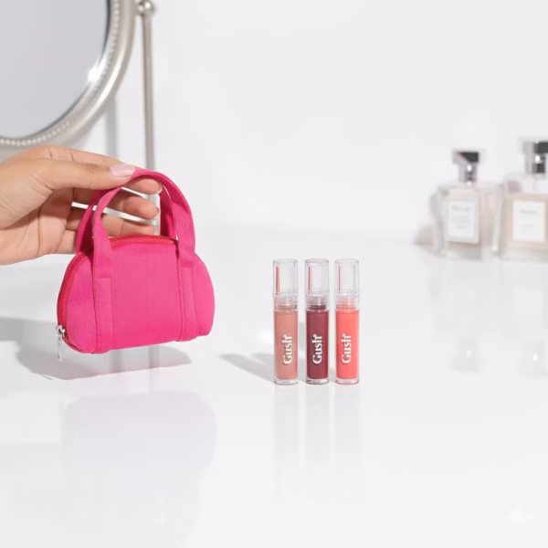 Gush Beauty Lip Service Gift Set, 3-in-1 Glaze Oil Gloss Hydrating | 1 Kit