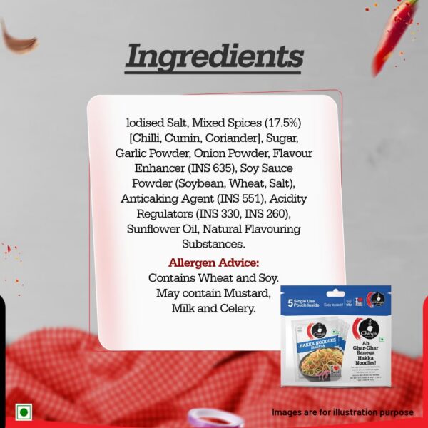 617JyUHItgL._SL1000_ Ching’s Secret Hakka Noodles Masala, 100g, Easy To Cook, Meal Kit, Cooks in 4/5Mins, 1 Pouch Serves 4, Pack of 5 Single Use Pouches