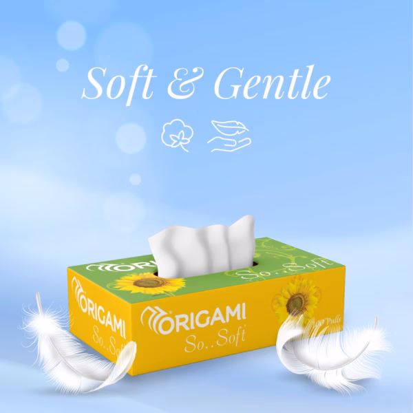 61Do47ize7L._SL1500_ Origami So Soft Facial Tissues | 2 Ply | Pack of 4 | 100 Pulls Each