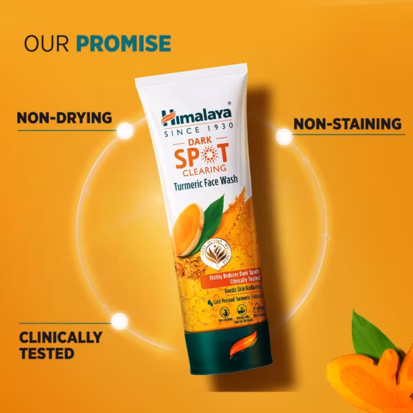 Himalaya Dark Spot Clearing Turmeric Face Wash | Reduce dark spots in 7 days | Organically sourced & Cold-pressed turmeric | 100ml (Pack of 3)