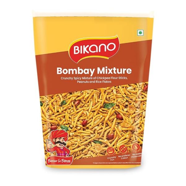 61LkaUp0OlL._SX679_ Bikano Bombay Mixture | Spicy & Tangy Indian Namkeen Snack | Crunchy Blend of Sev, Peanuts & Spices | Tea-Time Snack – 800g