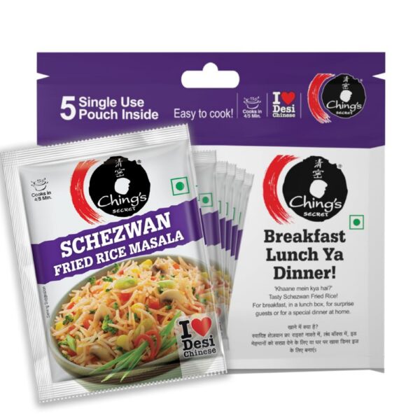 61RNegeGY8L._SL1000_ Ching’s Secret Desi Chinese Schezwan Fried Rice Masala, 100g, Authentic Schezwan Flavour, Easy To Cook, Meal Kit, Cooks in 4/5Mins, 1 Pouch Serves 4, Pack of 5 Single Use Pouches