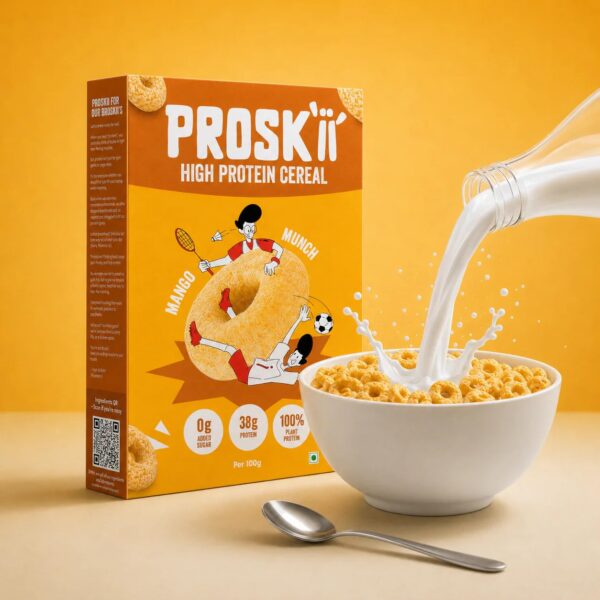 61WvkvF3XOL._SL1254_ PROSKII Mango Munch 38g Protein Cereal | Plant-Based Mango Flavour