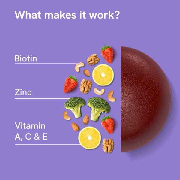 Be Bodywise Biotin Hair Gummies For Stronger, Shinier Hair & Nails | 90 Day Pack | High Potency Biotin, Zinc, Folic Acid, Fibre & Multivitamin | Strawberry Flavour | No Added Sugar, Gut Friendly