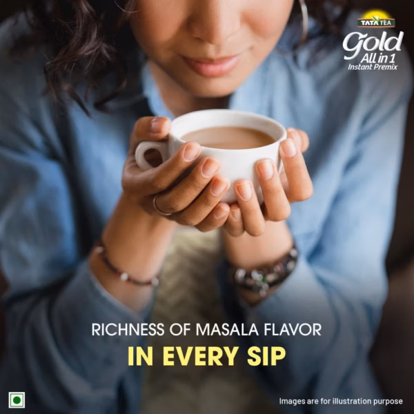 Tata Tea Gold All-in-1 Instant Premix Masala Tea, 14g Per Serve, Quick & Easy To Make Masala Chai, 10 Sachets