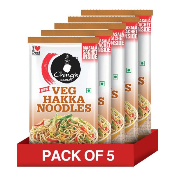 Ching's Just Soak Veg Hakka Noodles 140gm (Pack of 5)