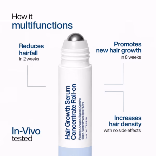 61hch7vZ72L._SL1200_ WishCare Hair Growth Serum Roll On For Scalp | 94% Saw New Hair Growth | Redensyl & Rosemary Oil | 100% Saw Hairfall Reduction | In-Vivo Tested | For Men & Women | 10ml