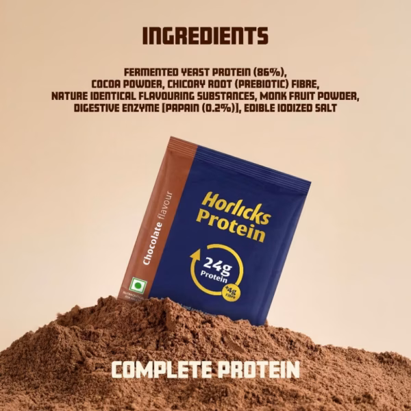 61hzKh7O4fL._SL1000_ Horlicks Protein Powder 1 Kg Pack| 24g Protein | 4g Fibre|Chocolate Flavour |28 Daily Use Sachets | Fermented Yeast Isolate | Gut-Friendly Protein | Complete | For Men & Women