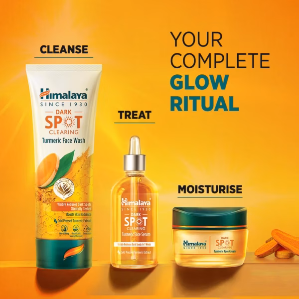 Himalaya Dark Spot Clearing Turmeric Face Wash | Reduce dark spots in 7 days | Organically sourced & Cold-pressed turmeric | 100ml (Pack of 3)