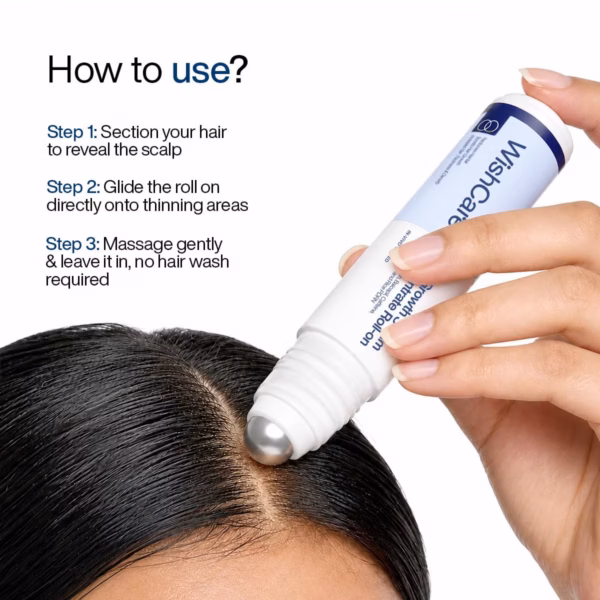 710B4EZJJYL._SL1200_ WishCare Hair Growth Serum Roll On For Scalp | 94% Saw New Hair Growth | Redensyl & Rosemary Oil | 100% Saw Hairfall Reduction | In-Vivo Tested | For Men & Women | 10ml